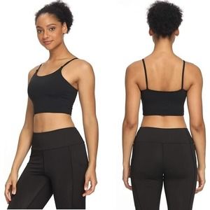 Women's Padded Sports Bra Fitness Workout Crop Tank Top Size L Black